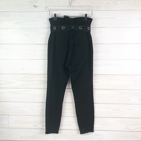 GRLFRND Mia Paperbag Moto Pants in Blackout 26 New - Picture 3 of 8